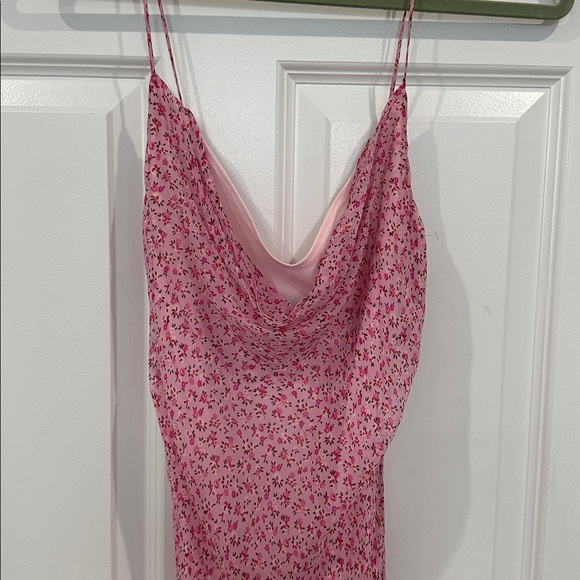 Vintage 100% Silk Betsey Johnson Pink Floral Midi Dress - Picture 2 of 7